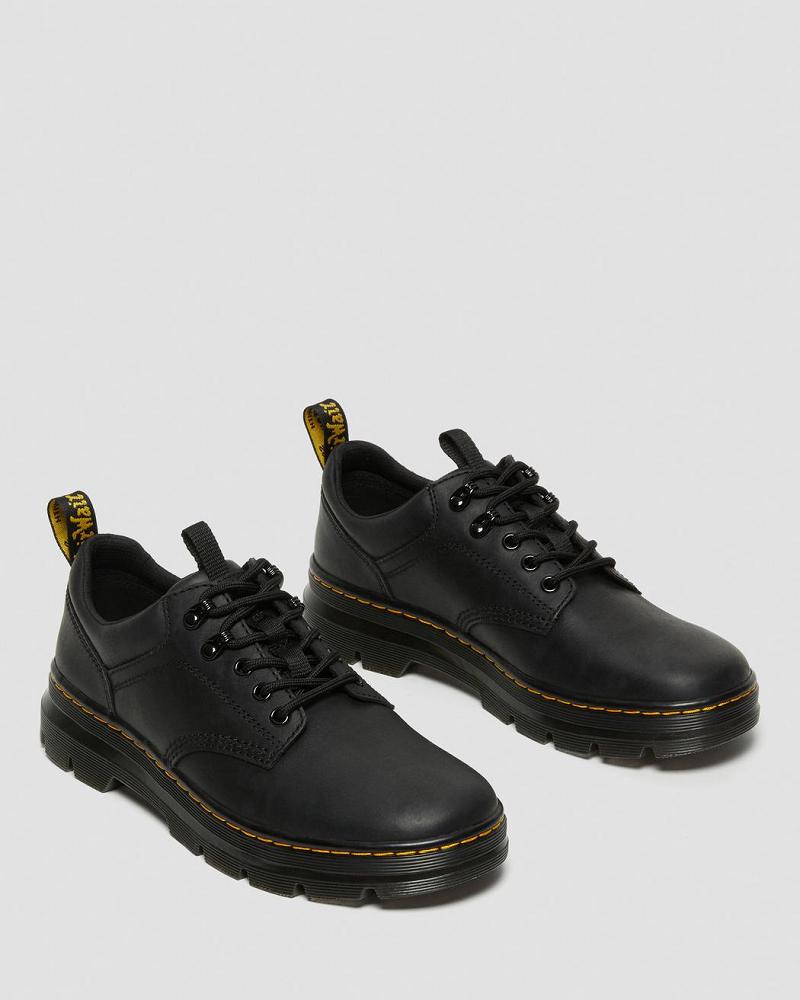 Black Men's Dr Martens Reeder Wyoming Leather Utility Shoes | CA 644LIS